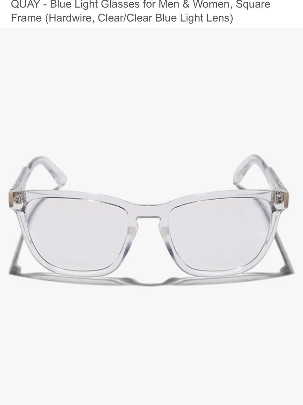 Quay Australia Clear Transparent Blue-Light Square Frames